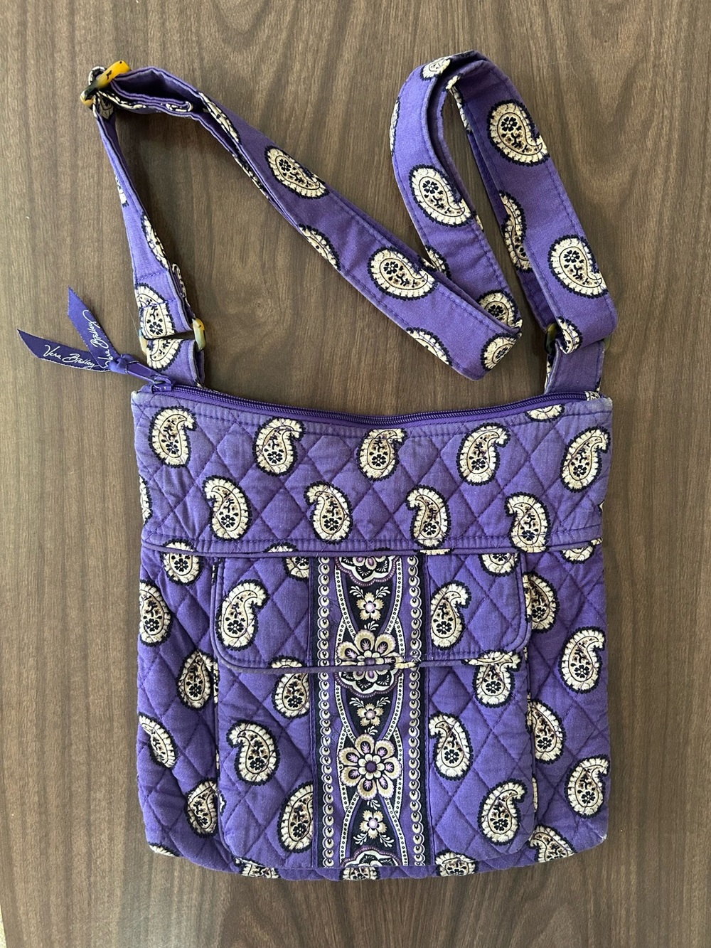 Vera Bradley Purple Quilted Paisley Crossbody Bag